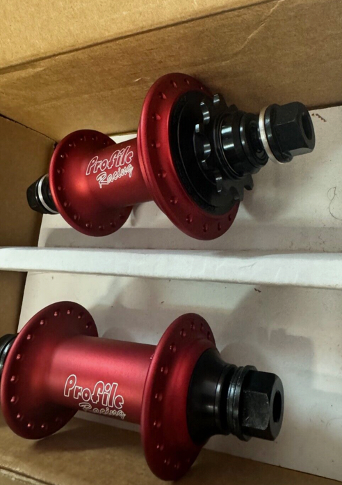 PROFILE RACING MATTE RED BLOOD MOON ELITE HUB SET HUBS RHD