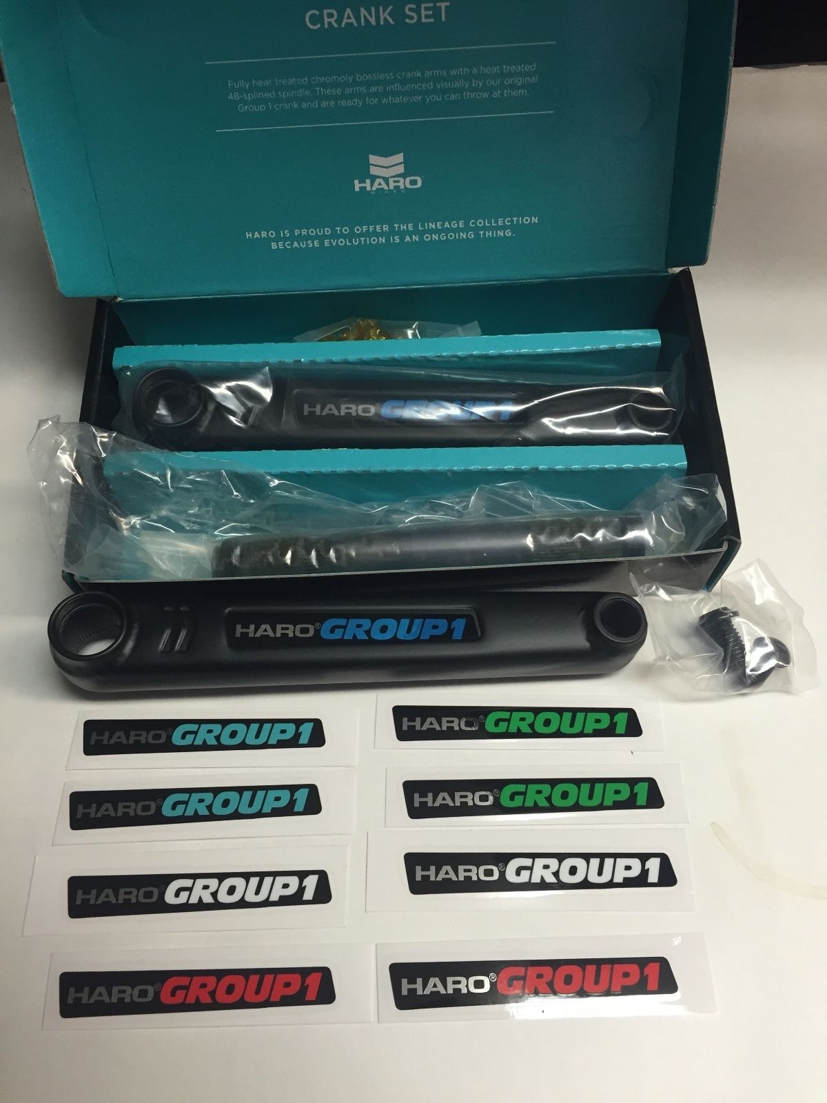 HARO BMX LINEAGE GROUP 1 ONE CRANKS 175 BLACK CRANK SET