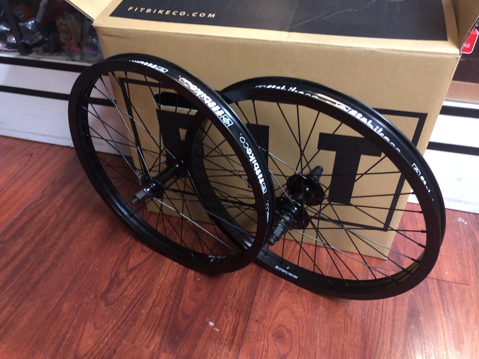 FIT BIKE CO COMPLETE WHEEL 20" SET BLACK CASSETTE LHD 9 T LEFT WHEELS
