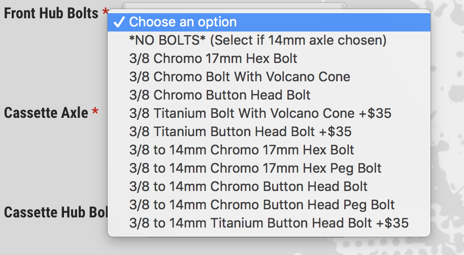 PROFILE RACING GLOSS BLACK ELITE HUB SET HUBS RHD