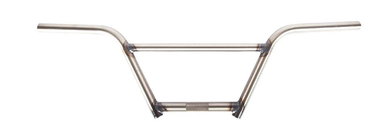 S&M BIKES CRUISER BMX BARS 7 INCH GLOSS CLEAR RAW 7" 4 PIECE BAR HANDLEBARS