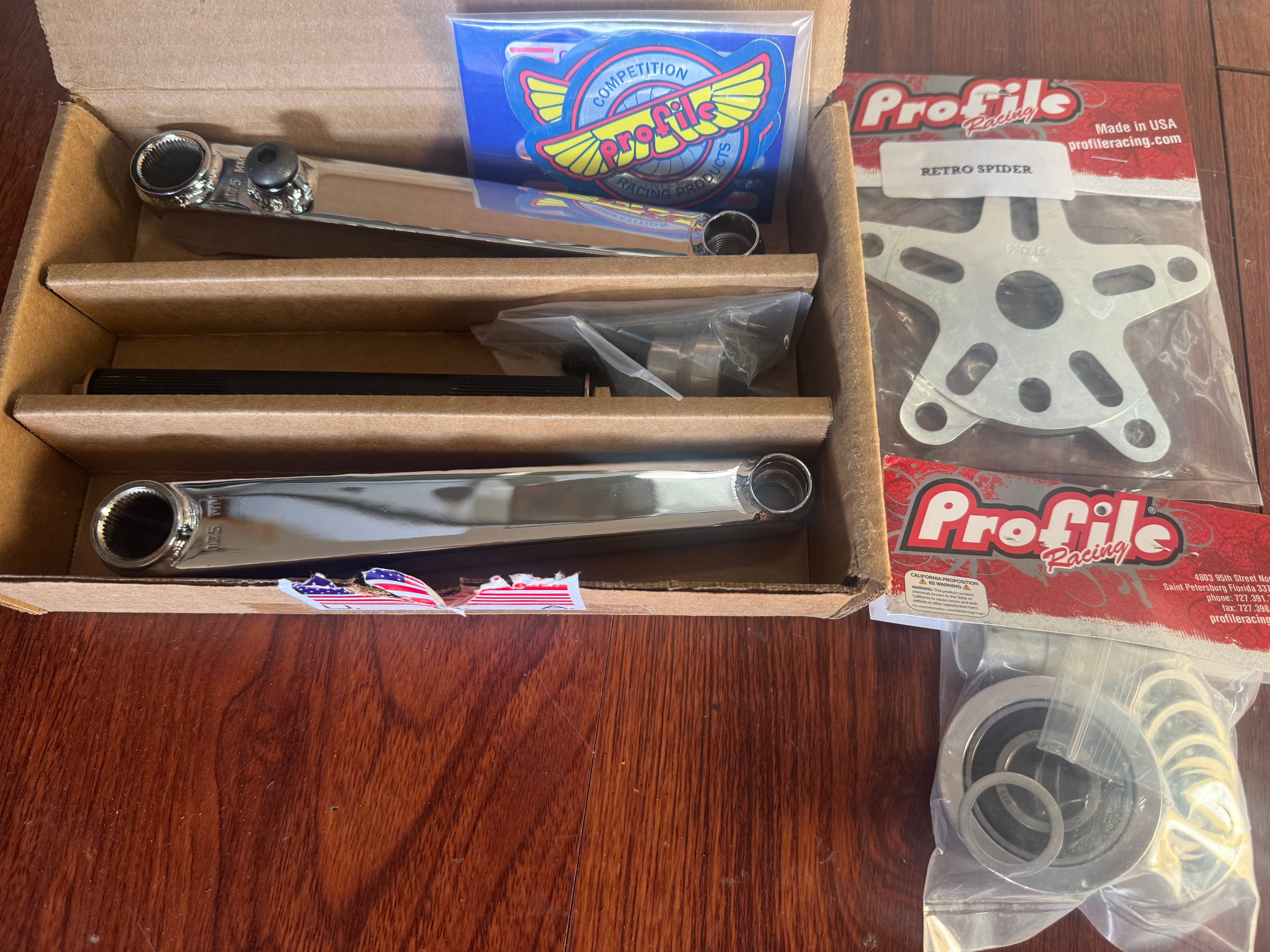 Profile 40th Anniversary Retro Vintage Box Cranks 175 Chrome