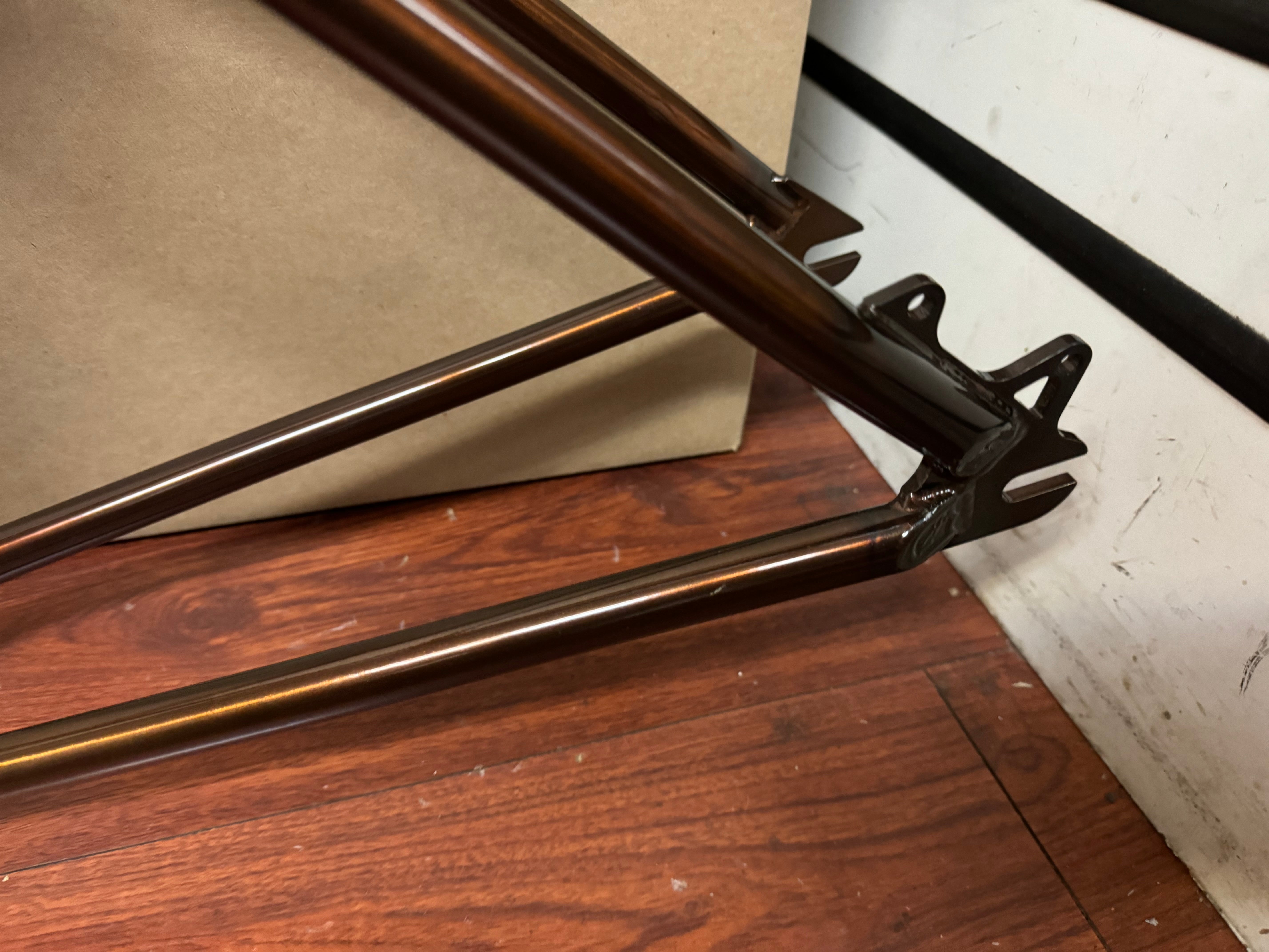 S&M Trans Brown Booze Cruz frame and fork