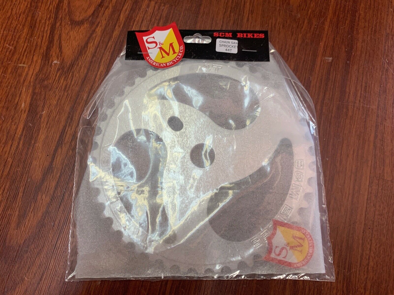 S&M RETRO CHAINSAW CHAIN SAW SPROCKET 44 T POLISHED SILVER BMX BIKE  44T CHROME