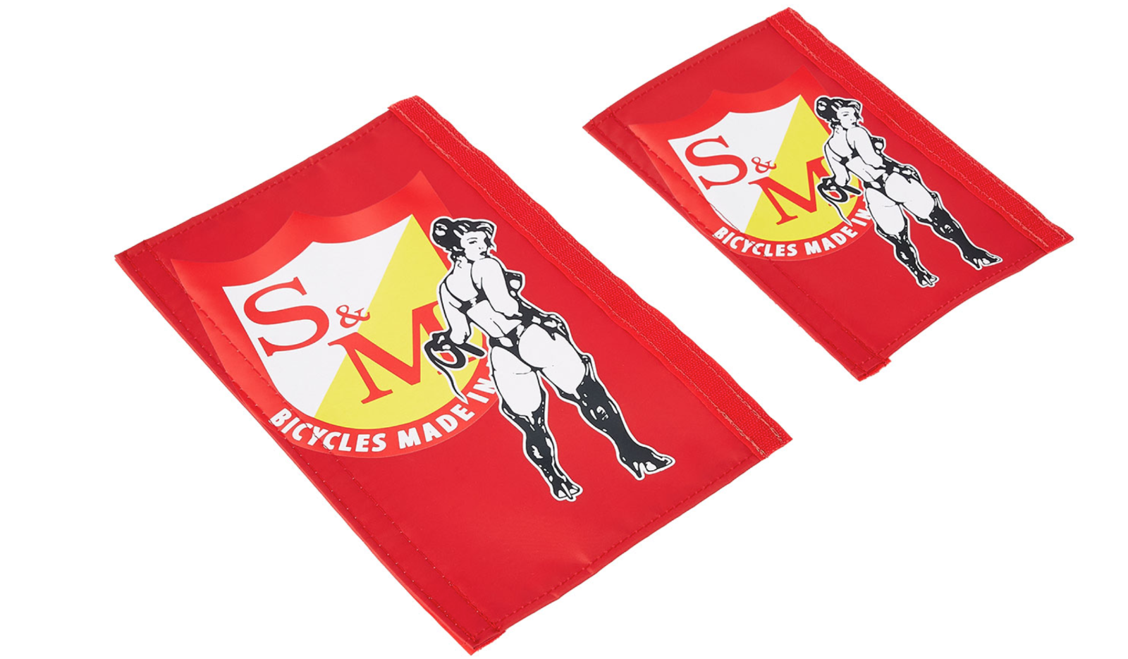S&M SHIELD WHIP GIRL PADSET PADS RED 2 PIECE RETRO OLD SCHOOL BMX BIKE BIKES