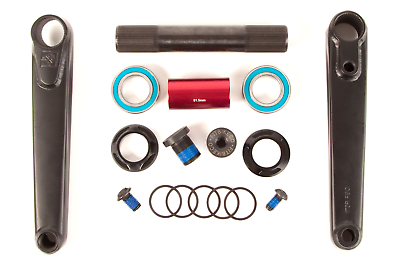 FIT BIKES BLUNT CRANK SET CHROME OR BLACK 24MM WITH MID BB